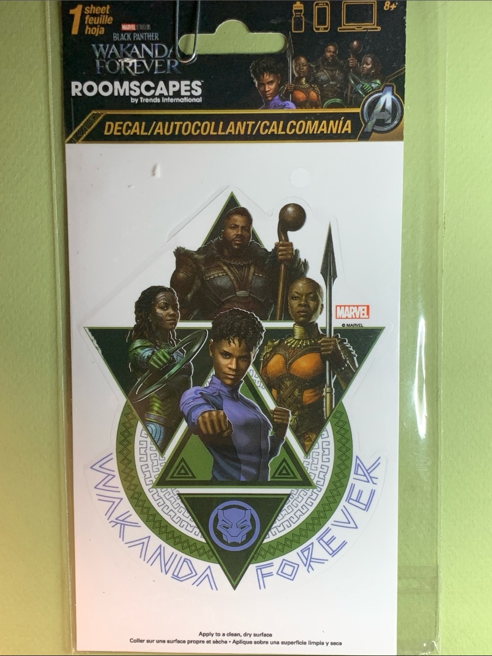 Marvel Wakanda Forever Kids Decal - Green, Purple, Orange